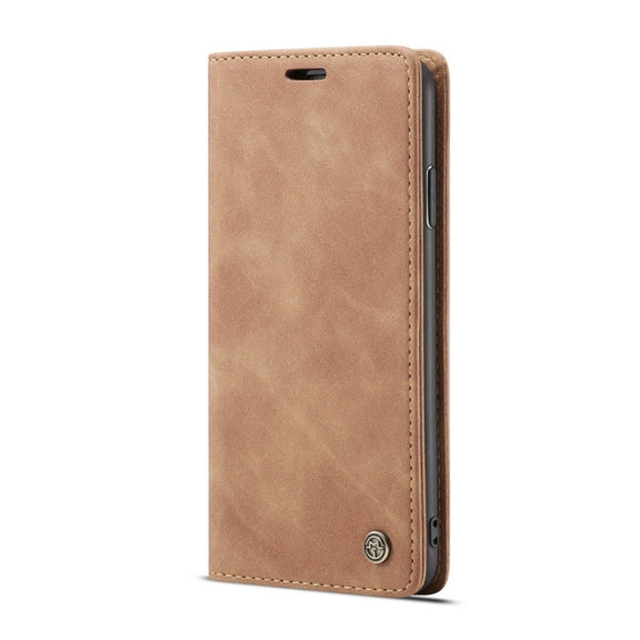For iPhone XR CaseMe-013 Multifunctional Retro Frosted Horizontal Flip Leather Case with Card Slot & Holder & Wallet(Brown)