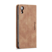 For iPhone XR CaseMe-013 Multifunctional Retro Frosted Horizontal Flip Leather Case with Card Slot & Holder & Wallet(Brown)