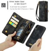 For iPhone XR CaseMe Detachable Multifunctional Horizontal Flip Leather Case with Card Slot & Holder & Zipper Wallet & Photo Frame (Black)