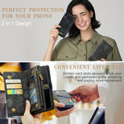 For iPhone XR CaseMe Detachable Multifunctional Horizontal Flip Leather Case with Card Slot & Holder & Zipper Wallet & Photo Frame (Black)