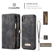 For iPhone XR CaseMe Detachable Multifunctional Horizontal Flip Leather Case with Card Slot & Holder & Zipper Wallet & Photo Frame (Black)