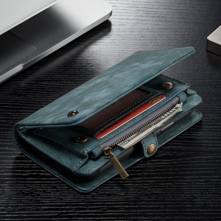 For iPhone XR CaseMe Detachable Multifunctional Horizontal Flip Leather Case with Card Slot & Holder & Zipper Wallet & Photo Frame (Blue)