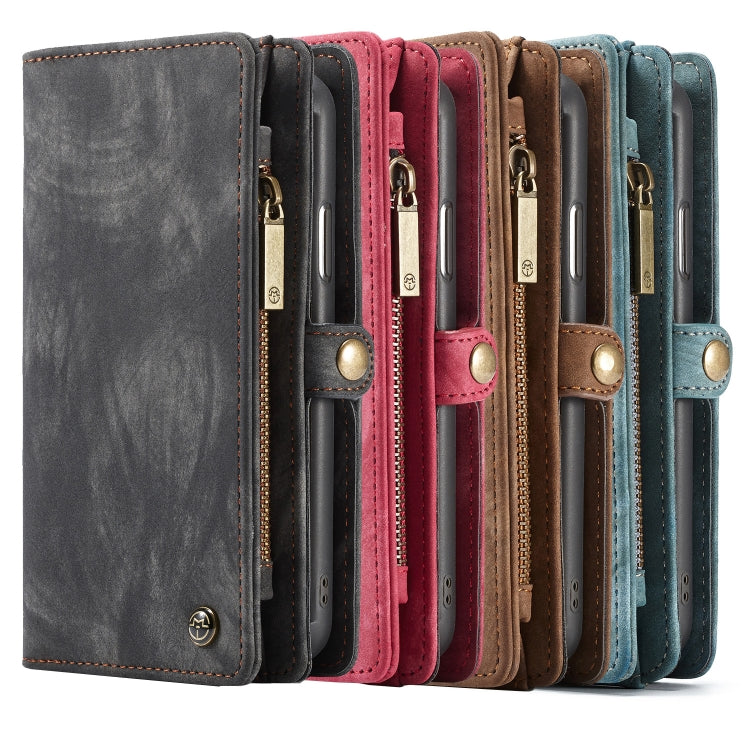 For iPhone XR CaseMe Detachable Multifunctional Horizontal Flip Leather Case with Card Slot & Holder & Zipper Wallet & Photo Frame (Red)