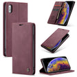 For iPhone X / XS CaseMe-013 Multifunctional Retro Frosted Horizontal Flip Leather Case with Card Slot & Holder & Wallet(Wine Red) - free shipping - PMC Jewellery - Order now!