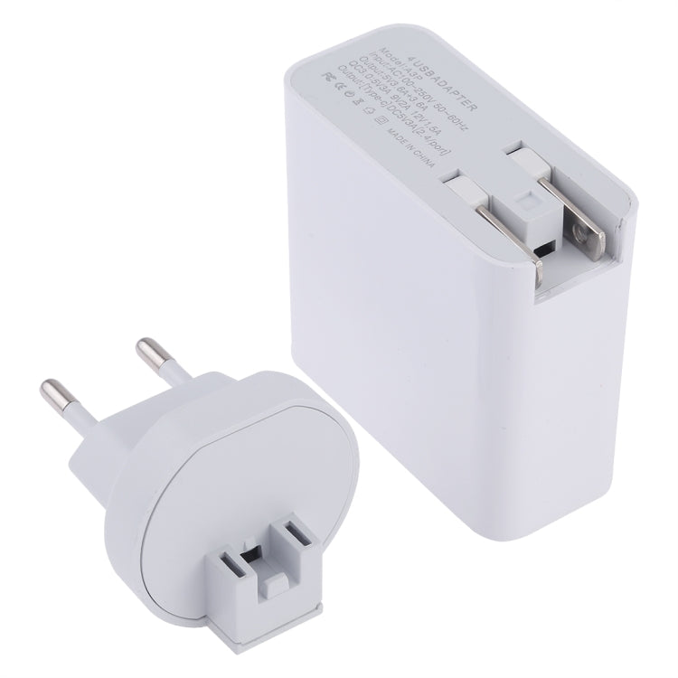A3P 3A Max Output USB-C / Type-C + QC3.0 + Dual USB 4 Ports Wall Travel Charger, EU Plug - free shipping - PMC Jewellery - Order now!