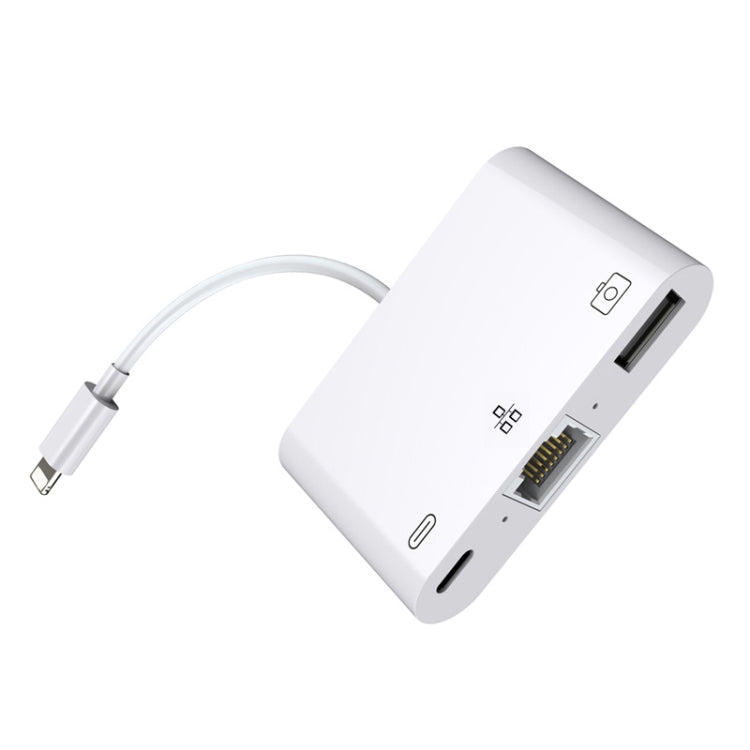 8 Pin to RJ45 1000Mbps Network Adapter + Charging Port + Camera USB Read Multi-function Converter - free shipping - PMC Jewellery - Order now!
