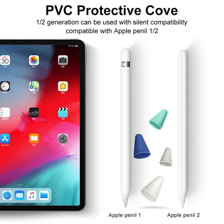 4 PCS Non-slip Mute Wear-resistant Nib Cover for Apple Pencil 1 / 2 (Dark Blue) - Pencil Accessories by PMC Jewellery | Online Shopping South Africa | PMC Jewellery | Buy Now Pay Later Mobicred
