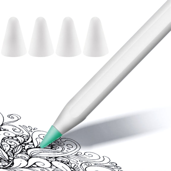 4 PCS Non-slip Mute Wear-resistant Nib Cover for Apple Pencil 1 / 2(White)