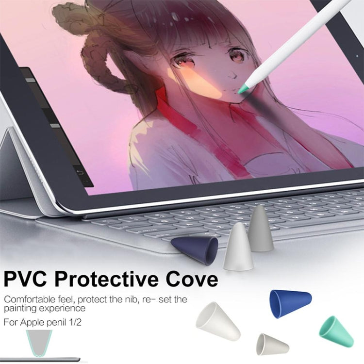 8 PCS Non-slip Mute Wear-resistant Nib Cover for Apple Pencil 1 / 2(Dark Blue) - Pencil Accessories by PMC Jewellery | Online Shopping South Africa | PMC Jewellery | Buy Now Pay Later Mobicred