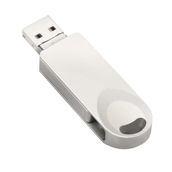 S29 3 in 1 16GB Micro USB + USB + 8 Pin Interface Metal Twister Flash Disk(Silver)