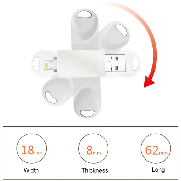 S29 3 in 1 16GB Micro USB + USB + 8 Pin Interface Metal Twister Flash Disk(Silver)