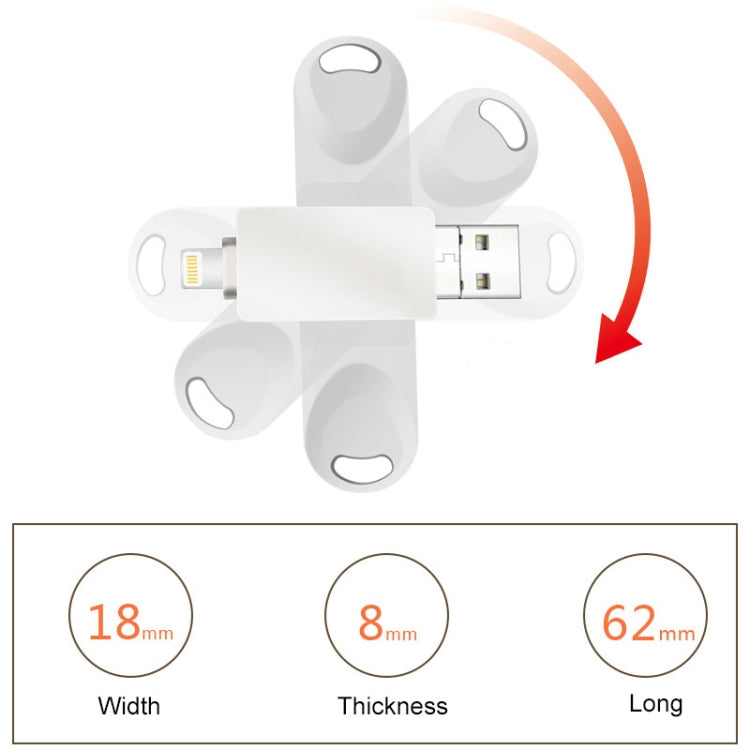 S29 3 in 1 16GB Micro USB + USB + 8 Pin Interface Metal Twister Flash Disk(Silver)