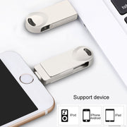 S29 3 in 1 16GB Micro USB + USB + 8 Pin Interface Metal Twister Flash Disk(Silver)