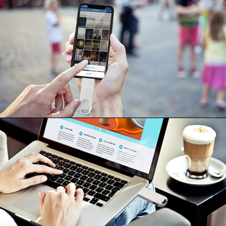 S29 3 in 1 16GB Micro USB + USB + 8 Pin Interface Metal Twister Flash Disk(Silver)