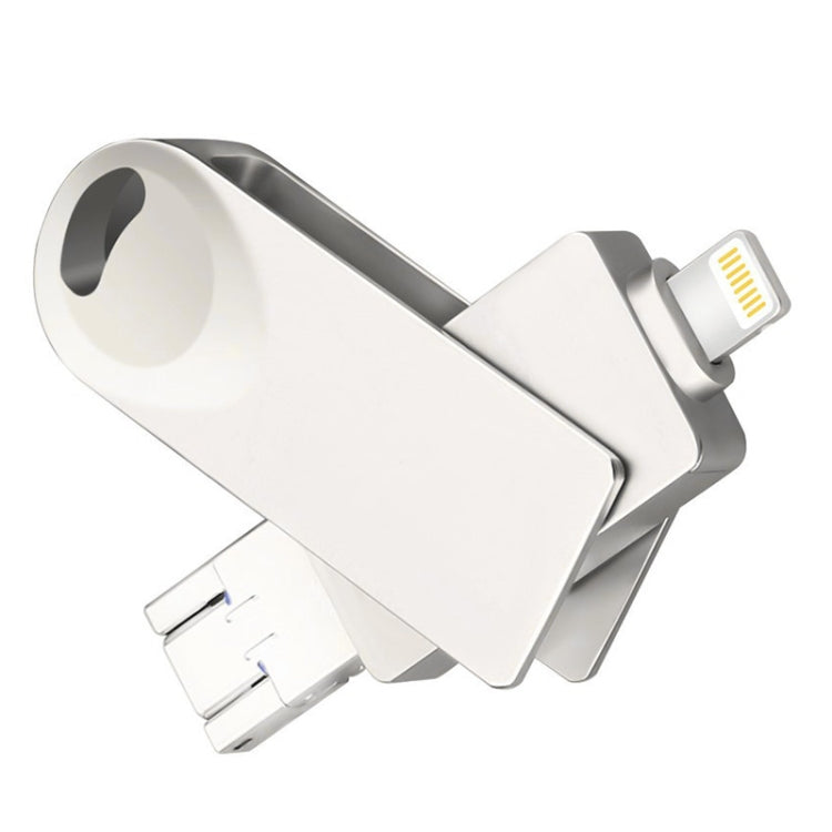 S29 3 in 1 32GB Micro USB + USB + 8 Pin Interface Metal Twister Flash Disk(Silver)