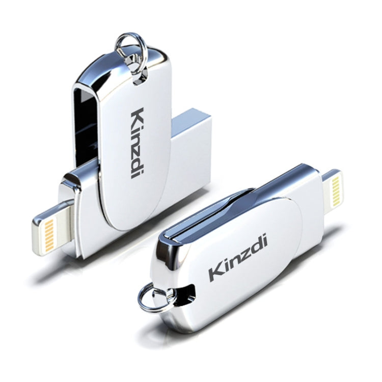 Kinzdi 32GB USB + 8 Pin Interface Metal Twister Flash U Disk (Silver) - free shipping - PMC Jewellery - Order now!