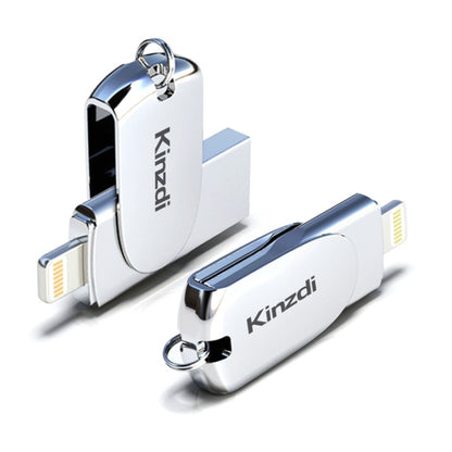 Kinzdi 32GB USB + 8 Pin Interface Metal Twister Flash U Disk (Silver) - free shipping - PMC Jewellery - Order now!