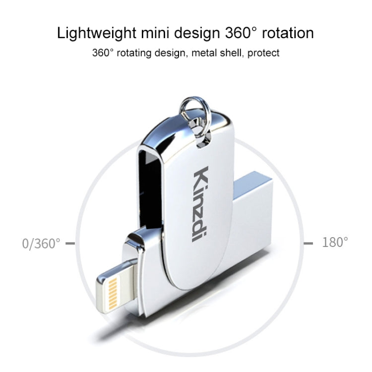 Kinzdi 32GB USB + 8 Pin Interface Metal Twister Flash U Disk (Silver) - free shipping - PMC Jewellery - Order now!