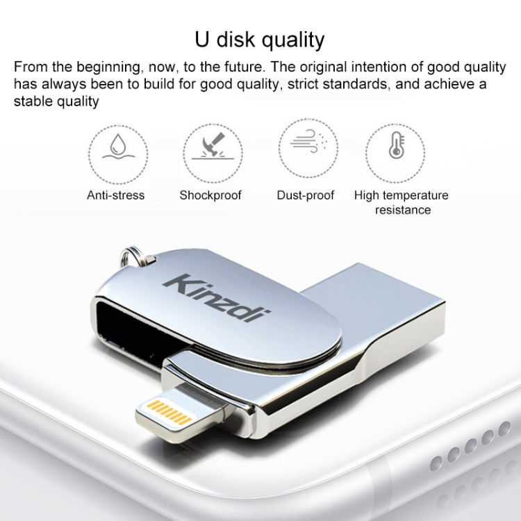 Kinzdi 32GB USB + 8 Pin Interface Metal Twister Flash U Disk (Silver) - free shipping - PMC Jewellery - Order now!