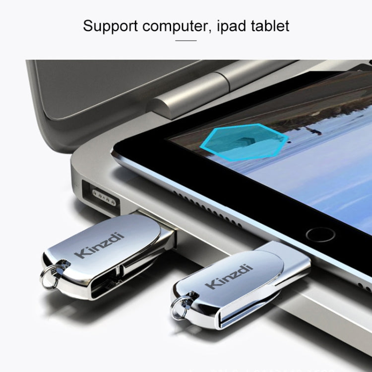 Kinzdi 32GB USB + 8 Pin Interface Metal Twister Flash U Disk (Silver) - free shipping - PMC Jewellery - Order now!
