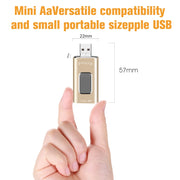 Richwell 3 in 1 32G Type-C + 8 Pin + USB 3.0 Metal Push-pull Flash Disk with OTG Function(Gold)