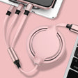 3.5A Liquid Silicone 3 in 1 USB to USB-C / Type-C + 8Pin + Micro USB Retractable Data Syn Charging Cable (Pink) - Multifunction Cable by PMC TechLife | Online Shopping South Africa | PMC TechLife | Buy Now Pay Later Mobicred