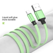 3.5A Liquid Silicone 3 in 1 USB to USB-C / Type-C + 8Pin + Micro USB Retractable Data Syn Charging Cable (Green)