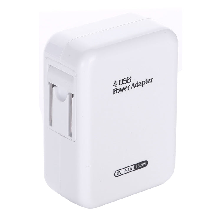 HT-CD03 15.5W 5V 3.1A 4-Port USB Wall Charger Travel Charger, US Plug