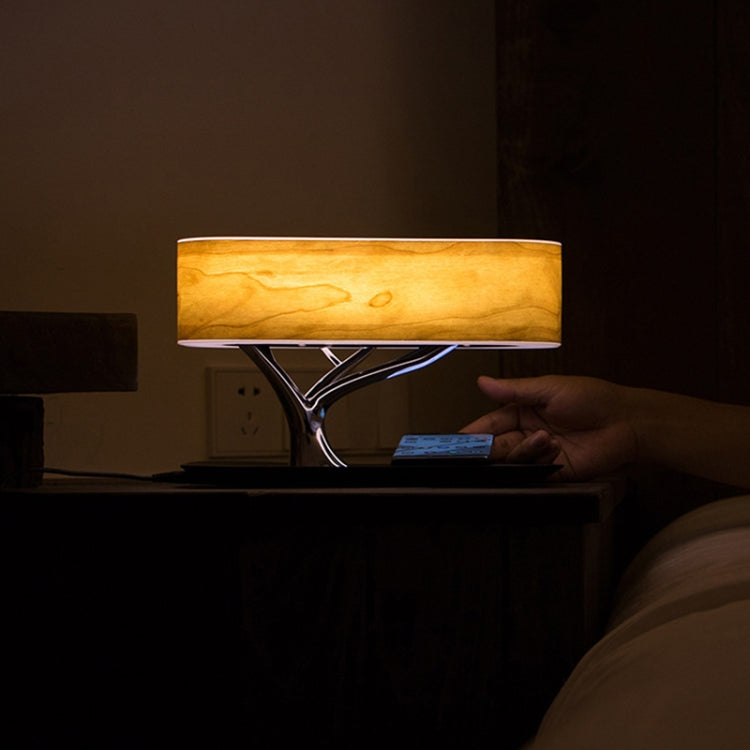 Tree Light Bluetooth Speaker Desk Lamp Phone Wireless Charger, US Plug