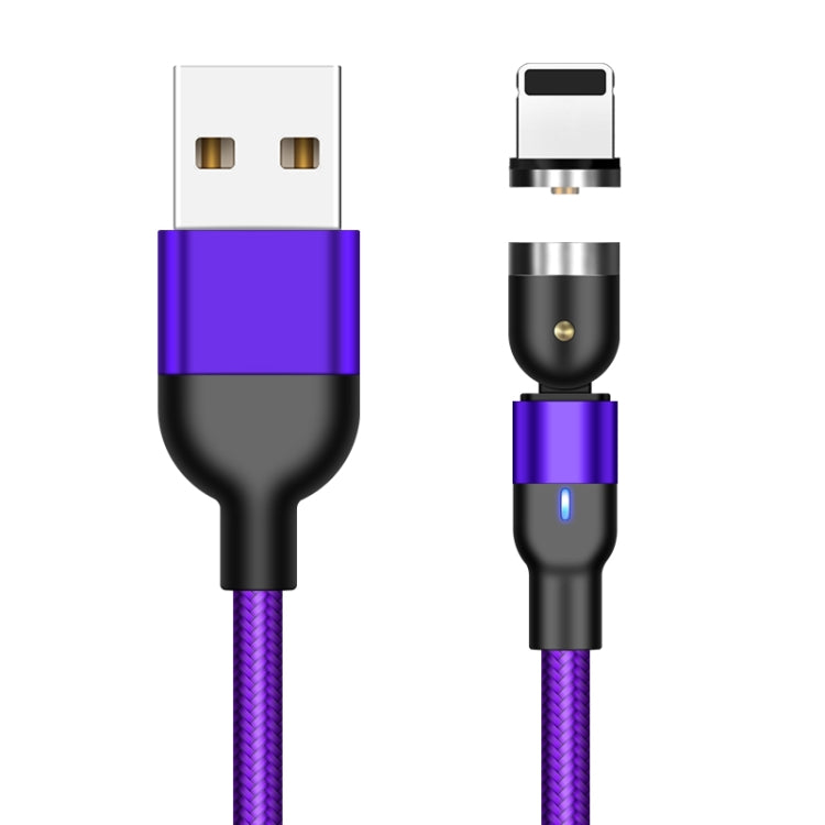 2m 2A Output USB to 8 Pin Nylon Braided Rotate Magnetic Charging Cable(Purple) - Charging Cable & Head by PMC Jewellery | Online Shopping South Africa | PMC Jewellery | Buy Now Pay Later Mobicred