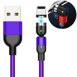 1m 2A Output USB to 8 Pin Nylon Braided Rotate Magnetic Charging Cable(Purple) - free shipping - PMC TechLife - Order now!