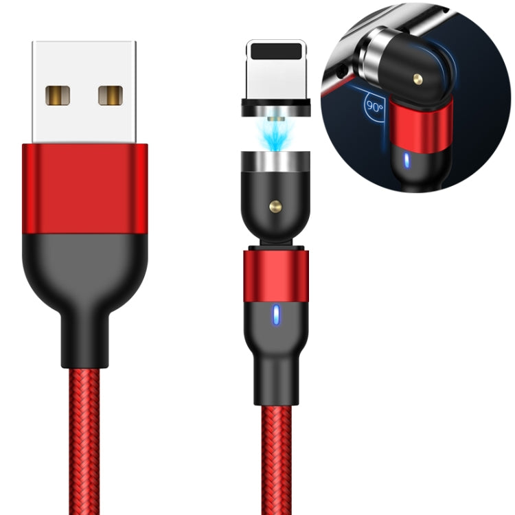 1m 2A Output USB to 8 Pin Nylon Braided Rotate Magnetic Charging Cable(Red) - Charging Cable & Head by PMC Jewellery | Online Shopping South Africa | PMC Jewellery | Buy Now Pay Later Mobicred