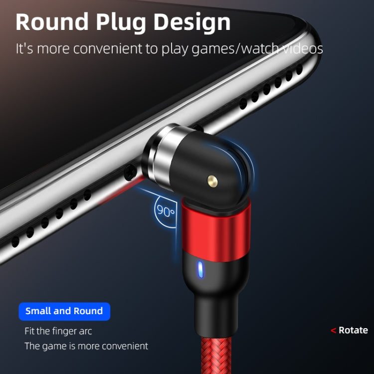 2m 2A Output 3 in 1 USB to 8 Pin + USB-C / Type-C + Micro USB Nylon Braided Rotate Magnetic Charging Cable (Red) - Charging Cable & Head by PMC Jewellery | Online Shopping South Africa | PMC Jewellery | Buy Now Pay Later Mobicred