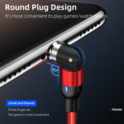 1m 2A Output 3 in 1 USB to 8 Pin + USB-C / Type-C + Micro USB Nylon Braided Rotate Magnetic Charging Cable (Red)