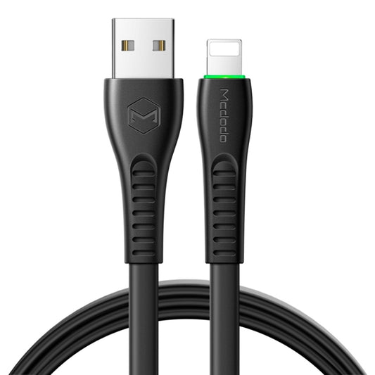 Mcdodo CA-6363 Flying Fish Series 8 Pin to USB LED Cable, Length: 1.8m(Black) - free shipping - PMC Jewellery - Order now!