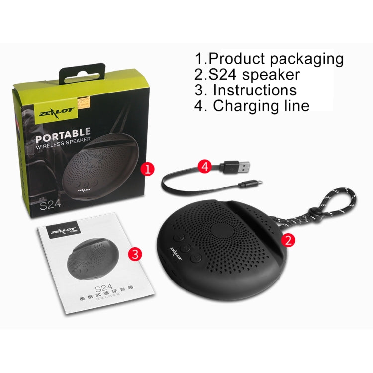 ZEALOT S24 Portable Stereo Bluetooth Speaker with Lanyard & Mobile Card Slot Holder, Supports Hands-free Call & TF Card (Dark Blue)