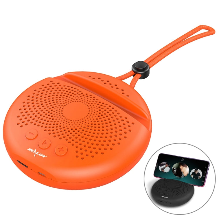 ZEALOT S24 Portable Stereo Bluetooth Speaker with Lanyard & Mobile Card Slot Holder, Supports Hands-free Call & TF Card (Orange) - free shipping - PMC Jewellery - Order now!