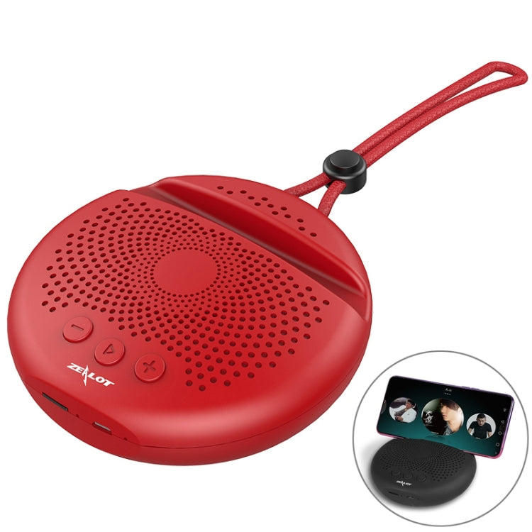 ZEALOT S24 Portable Stereo Bluetooth Speaker with Lanyard & Mobile Card Slot Holder, Supports Hands-free Call & TF Card (Red) - free shipping - PMC Jewellery - Order now!