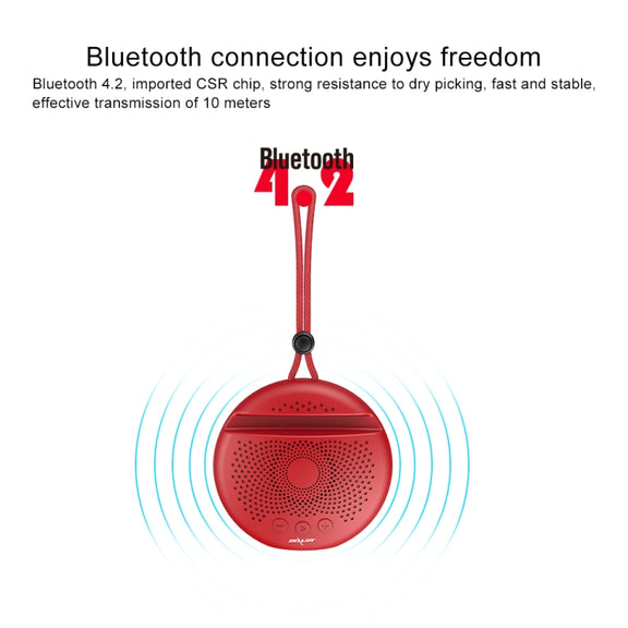 ZEALOT S24 Portable Stereo Bluetooth Speaker with Lanyard & Mobile Card Slot Holder, Supports Hands-free Call & TF Card (Red)