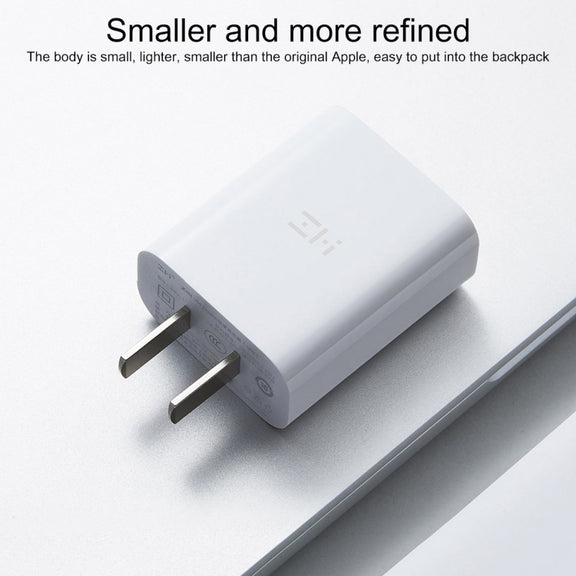 Original Xiaomi Youpin ZMI 20W Quick Charger Power Adapter with Type-C / USB-C to 8 Pin Charging Cable, US Plug(White)