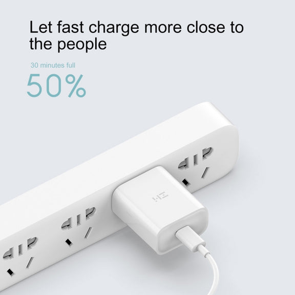 Original Xiaomi Youpin ZMI 20W Quick Charger Power Adapter with Type-C / USB-C to 8 Pin Charging Cable, US Plug(White)