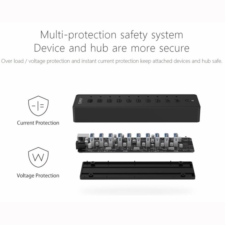 ORICO P10-U3-V1 10 USB 3.0 Ports HUB, Specification: US Plug - USB HUB by PMC Jewellery | Online Shopping South Africa | PMC Jewellery | Buy Now Pay Later Mobicred