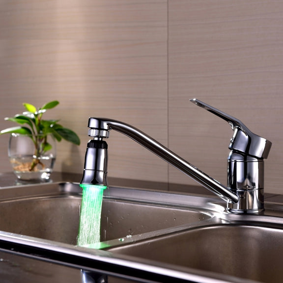 SDF2-B5 1 LED Temperature Sensor RGB LED Faucet Light Water Glow Shower, Size: 78 x 30mm, Interface: 22mm (Silver)