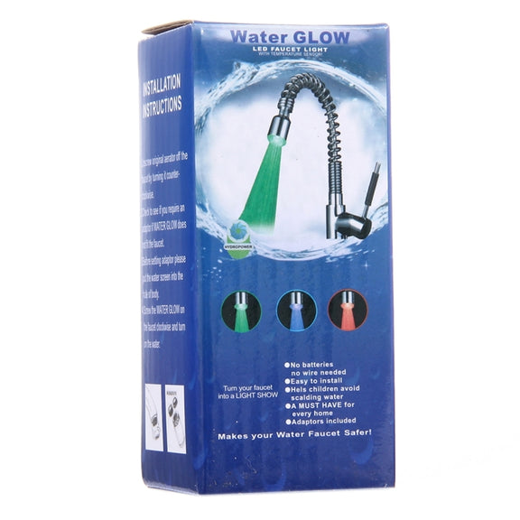 SDF2-B13 1 LED Temperature Sensor RGB LED Faucet Light Water Glow Shower, Size: 78 x 30mm, Interface: 22mm (Silver)