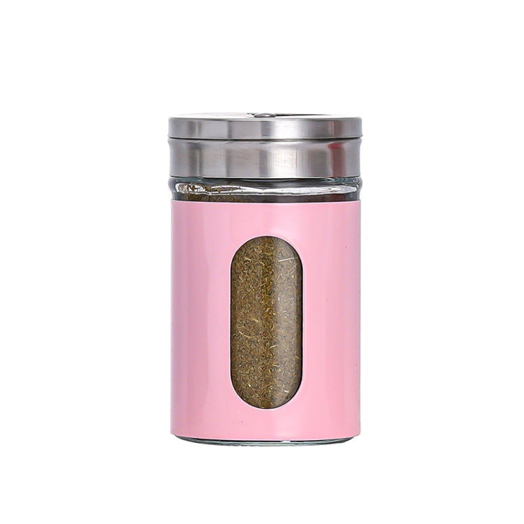 Stainless Steel Lid Glass Seasoning Jar Kitchen Supplies (Pink) - Condiment Bottles & Hip Flasks by PMC TechLife | Online Shopping South Africa | PMC TechLife | Buy Now Pay Later Mobicred