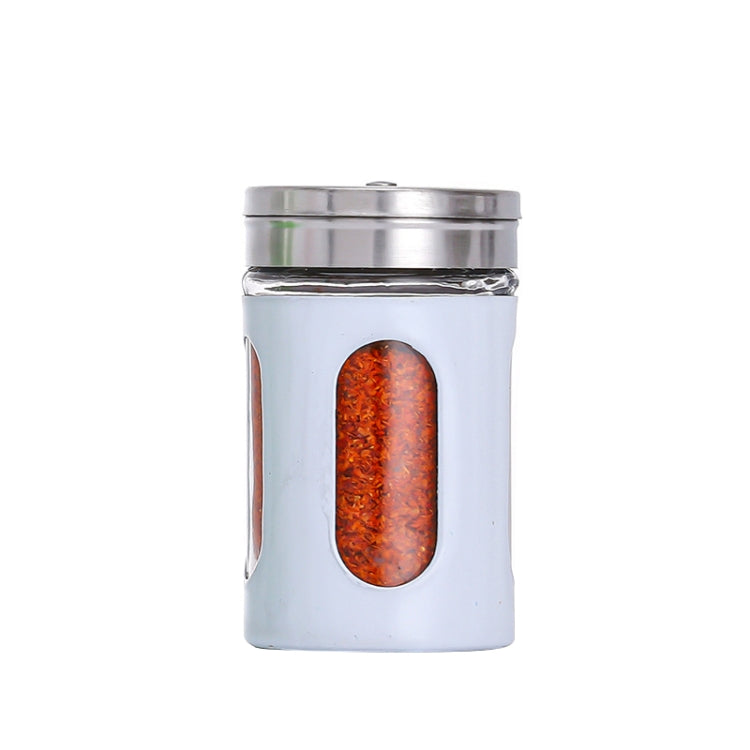 Stainless Steel Lid Glass Seasoning Jar Kitchen Supplies (White) - Condiment Bottles & Hip Flasks by PMC TechLife | Online Shopping South Africa | PMC TechLife | Buy Now Pay Later Mobicred