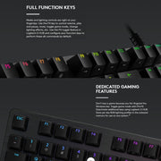 Logitech G512 RGB C-axis Mechanical Wired Gaming Keyboard, Length: 1.8m (Black)