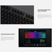 Logitech G512 RGB C-axis Mechanical Wired Gaming Keyboard, Length: 1.8m (Black)