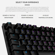 Logitech G512 RGB L-axis Mechanical Wired Gaming Keyboard, Length: 1.8m (Black)