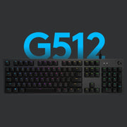 Logitech G512 RGB L-axis Mechanical Wired Gaming Keyboard, Length: 1.8m (Black)